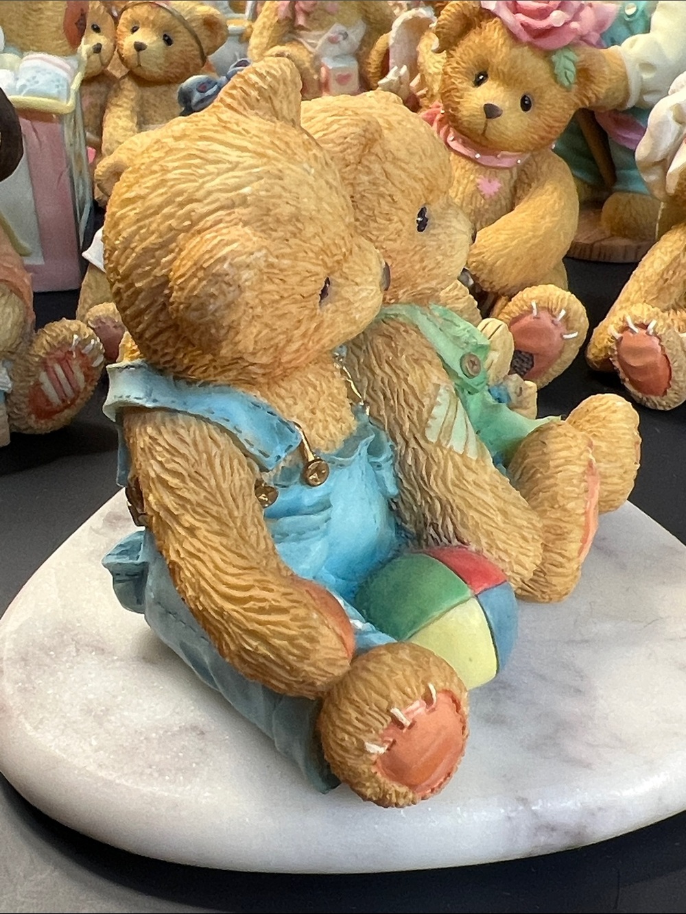 Cherished Teddies Blue and Green Twin Teddy Bear Figurine - Picture 3 of 6
